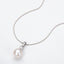 9-10mm Cultured Natural White Freshwater Pearl Pendant Necklace with Box Chain 18''