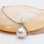 9-10mm Cultured Natural White Freshwater Pearl Pendant Necklace with Box Chain 18''