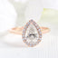 14K/18K Gold 1.5ct Pear Shaped Moissanite Diamond Vintage Bridal Ring
