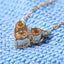 14K/18K Gold 6.5mm Round Cut Color Grade D Moissanite Diamond 3 Stone Nacklace 18''