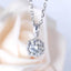14K/18K Gold 6.5mm Round Cut Moissanite Diamond Lace Halo Pendant Nacklace 18''
