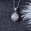14K/18K Gold 6.5mm Round Cut Color Grade D Moissanite Diamond Halo Sunflower Shaped Pendant Nacklace 18''