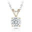 14K/18K Gold Round Cut 2ct D Color Moissanite Diamond Classic Pendant Nacklace 18''