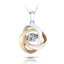 14K/18K Gold Three-Tone 0.3ct Moissanite Diamond Dancing Pendant Nacklace 18''