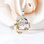 14K/18K Gold Three-Tone 0.3ct Moissanite Diamond Dancing Pendant Nacklace 18''