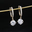 14K/18K Gold 6.5mm Round Cut Moissanite Diamond Hoop Drop Earrings