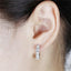 14K/18K Gold 3.5mm Round Cut D Color Moissanite Diamond Hoop Clip Earrings