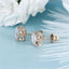 14K/18K Gold Round Cut 6.5mm Moissanite Diamond Classic Lotus Shaped Stud Earrings