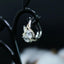 14K White & Rose Gold 4x6mm Oval Cut Moissanite Diamond Unique Clip Earrings