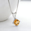2.0ct Cushion Cut Natural Amethyst/Citrine Pendant Necklace with Box Chain 18''