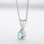 Pear Shaped Natural Blue Topaz/Citrine Pendant Necklace with Box Chain 18''