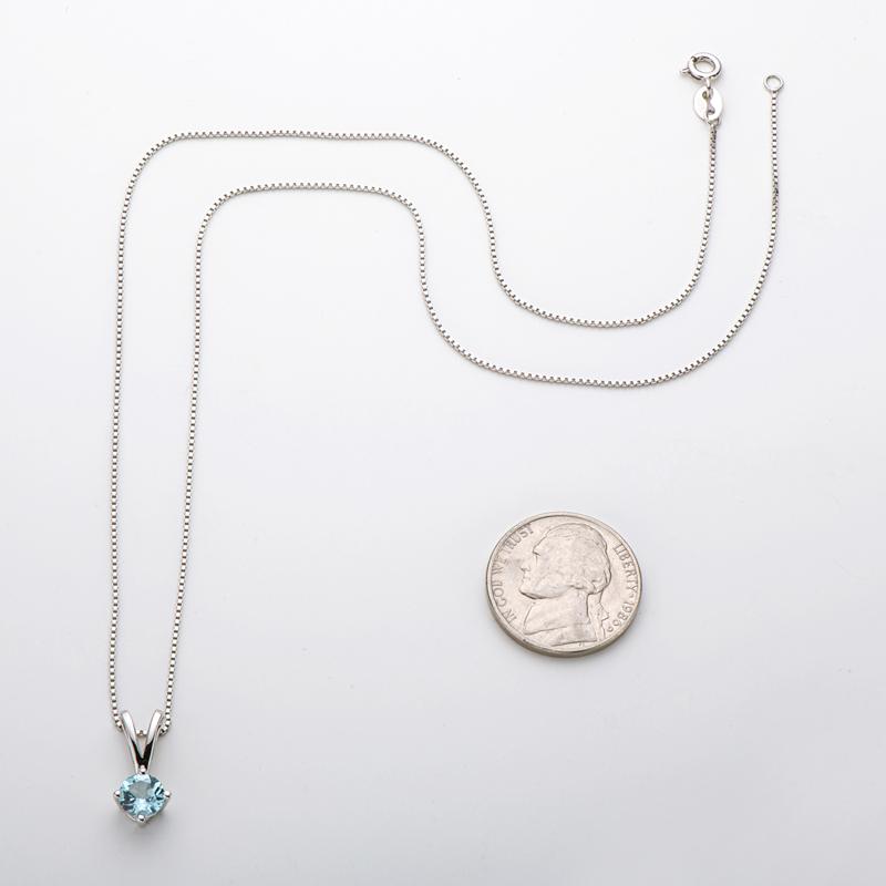 Round Cut Natural Blue Topaz/Amethyst Pendant Necklace