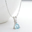1.5ct Trillion Cut Natural Blue Topaz Gemstone Pendant Necklace