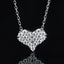 925 Sterling Silver 2.0mm Round Cut Moissanite Diamond Heart Necklace