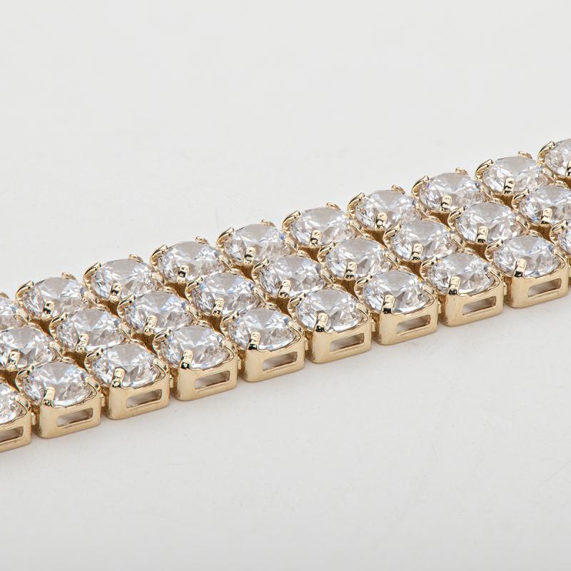 14K Yellow Gold 2.75mm Round Cut Created Diamond Tennis Bracelet