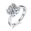 925 Silver 7.5mm/8mm/9mm Round Moissanite Diamond Bull Head Solitaire Ring
