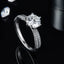 925 Silver 7.5mm/8mm/9mm Round Moissanite Diamond Classic 6 Prong Ring
