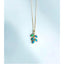 18K Gold Marquise Cut 0.13ct Natural Opal Pendant 18"