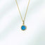 18K Gold Round Cut 0.18ct Natural Opal Diamond Pendant Necklace 18