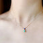 18K Gold Round Cut 0.20ct Natural Opal Sapphire Diamond Necklace 18"