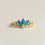 18K Gold Marquise Cut 0.11ct Natural Opal Vintage Ring