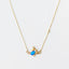 18K Gold 0.08ct Natural Opal Diamond Bee Shape Necklace 18