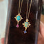 18K Gold 0.40ct Natural Opal Diamond Vintage Pendant Necklace 18