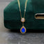 18K Gold Pear Cut 0.12ct Natural Opal Mother of Pearl Diamond Sweater Necklace 20.8