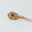 18K Gold Round Cut 0.15ct Natural Emerald Diamond Pendant Necklace 18"