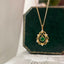 18K Gold Round Cut 0.15ct Natural Emerald Diamond Pendant Necklace 18