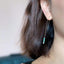 18K Gold 1.5ct Natural Opal 0.02ct Diamond Drop Earrings