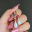 18K Gold Pear Cut 2.5ct Natural Opal Gemstone Drop Earrings