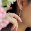18K Gold 2.0ct Natural Opal Freshwater Pearl Emerald Sapphire Drop Earrings