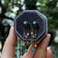 18K Gold 8.5-9mm Black Pearl & 0.2ct Natural Opal Sapphire Diamond Drop Earrings
