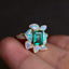 18K Gold 1.0ct Emerald Cut Natural Emerald 1.0Carats Natural Opal Ring