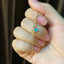 18K White & Gold Round Cut 0.09ct Natural Opal Flower Shaped Bracelet
