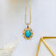 18K Gold Oval Cut 1.0ct Natural Opal AKOYA Pearl Vintage Pendant Necklace 18