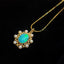 18K Gold Oval Cut 1.0ct Natural Opal AKOYA Pearl Vintage Pendant Necklace 18"