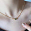 18K Gold Oval Cut 0.40ct Natural Emerald Necklace 18"