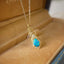 18K Gold 0.30ct Natural Opal 0.03ct Diamond Feather Shape Pendant Necklace 18"