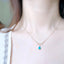 18K Gold Pear Cut 0.11ct Natural Opal Real 0.12ct Diamond Necklace 18"
