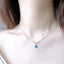 18K Gold Pear Cut 0.11ct Natural Opal Real 0.12ct Diamond Necklace 18"