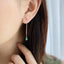 18K Gold Pear Shape 0.08ct Natural Opal 0.01ct Diamond Drop Earrings