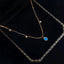 18K Gold Pear Cut 0.30ct Natural Opal 0.07ct Diamond Pendant Necklace 16.5"