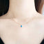 18K Gold Pear Cut 0.30ct Natural Opal 0.07ct Diamond Pendant Necklace 16.5"