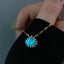 18K Gold 0.60ct Natural Opal 0.70ct Real Diamond Necklace 18"
