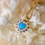 18K Gold Heart Shape 0.7ct Natural Opal Real Sapphire Pearl Pendant Necklace 18