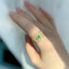 18K Gold Oval Cut 0.25ct Natural Opal Real Dianond Luxury Ring