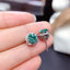 1ct Green Created Diamond Exquisite Flower Shaped Stud Earrings