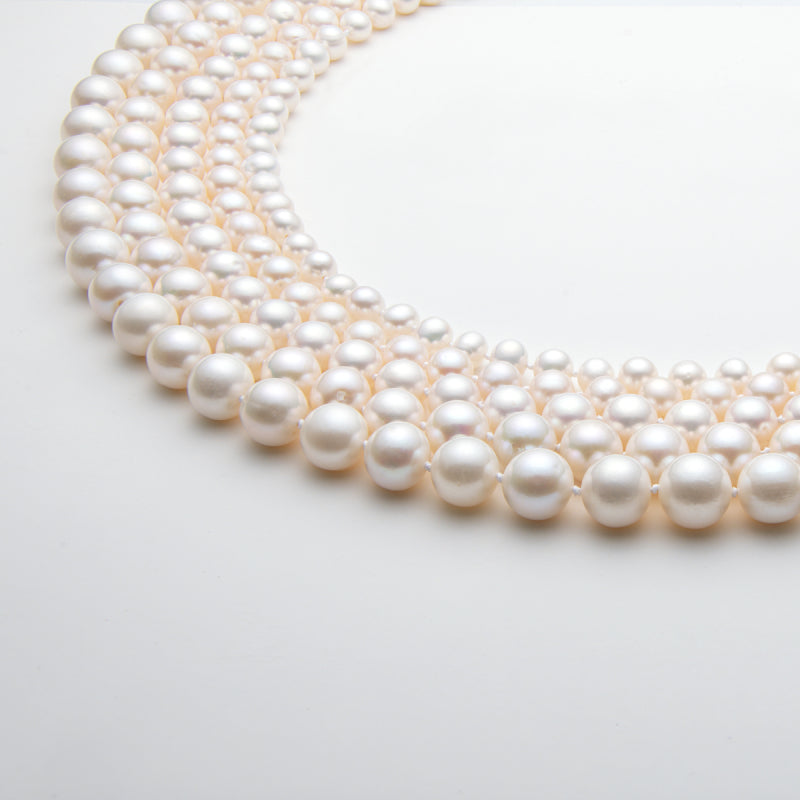 925 Sterling Silver Freshwater Cultured White Pearl Necklace